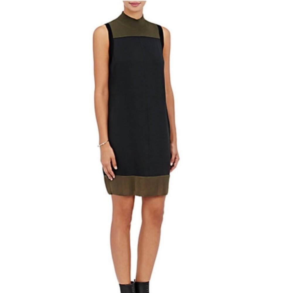 Rag & Bone Vivienne Sleeveless Dress in Olive Green and Black Size Medium
